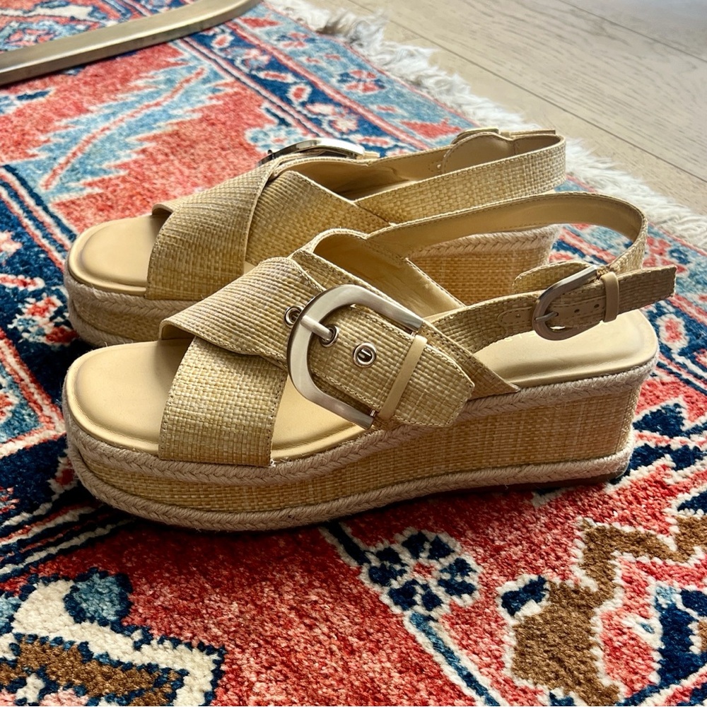 Marc Fisher Renda Woven Platform Slingback Sandal - Natural - Picture 8 of 8